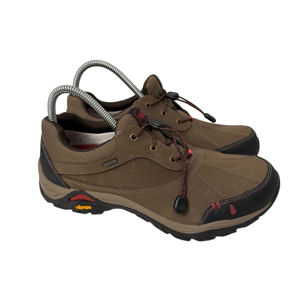 Ahnu Shoes Womens 9 Calaveras Waterproof Muir Woods Vibram Hiking Brown Leather